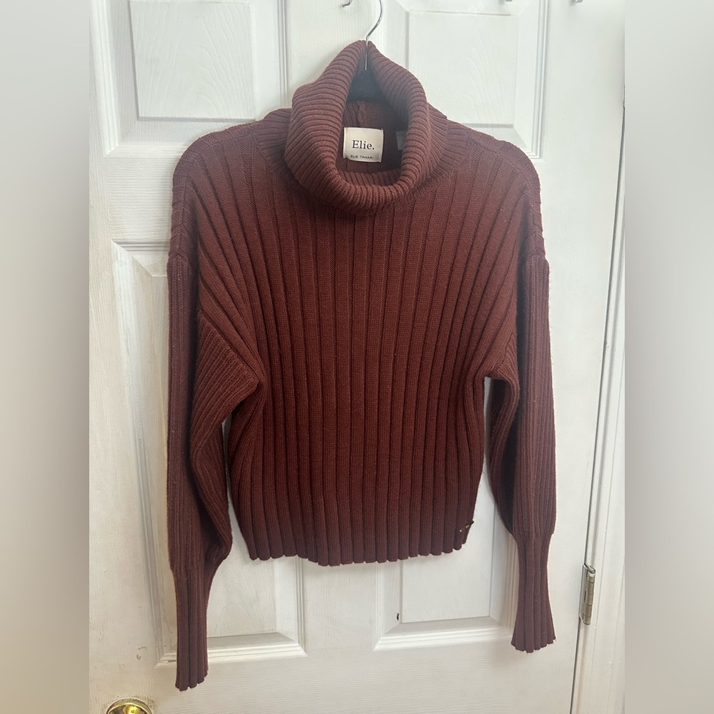 Women's Rust Brown Turtleneck Sweater